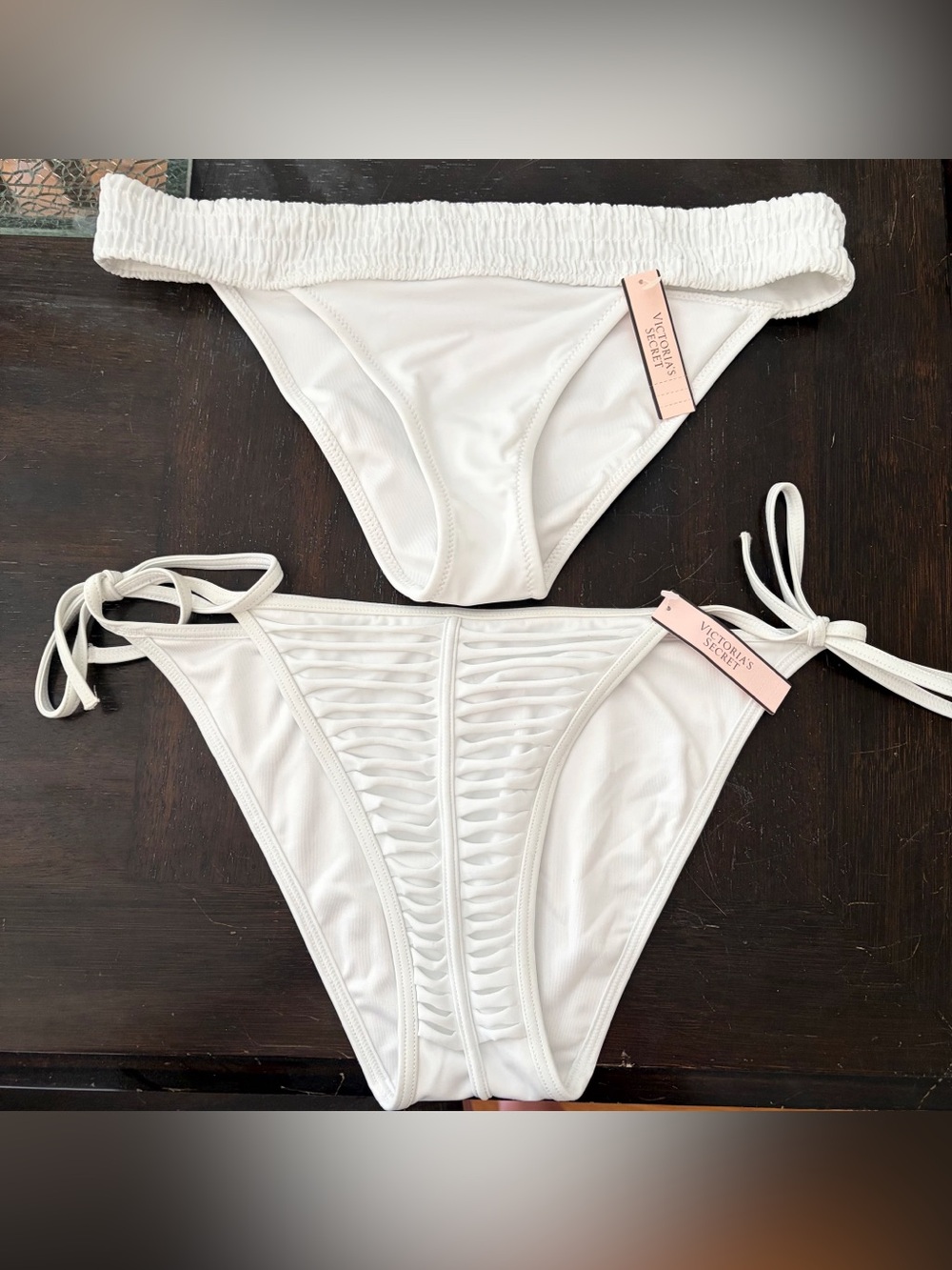 Victoria’s Secret | Set of 2 Bikini Bottoms String Hiphugger White Small NWT